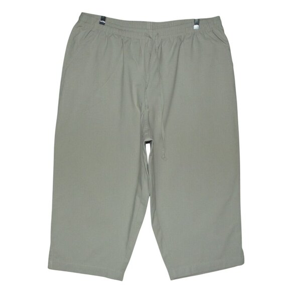 Hasting & Smith Capri Pants XL x18.5" Khaki Beige high rise cotton elastic waist - Picture 1 of 7
